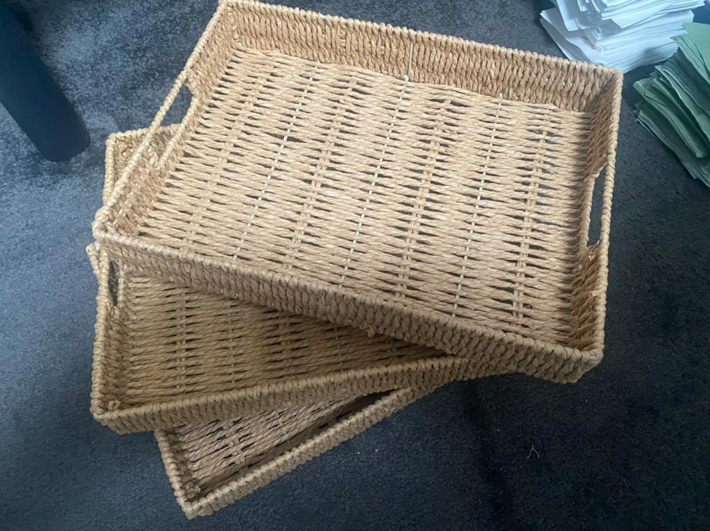 Dienblad touw, Ophalen, Rechthoekig, Riet