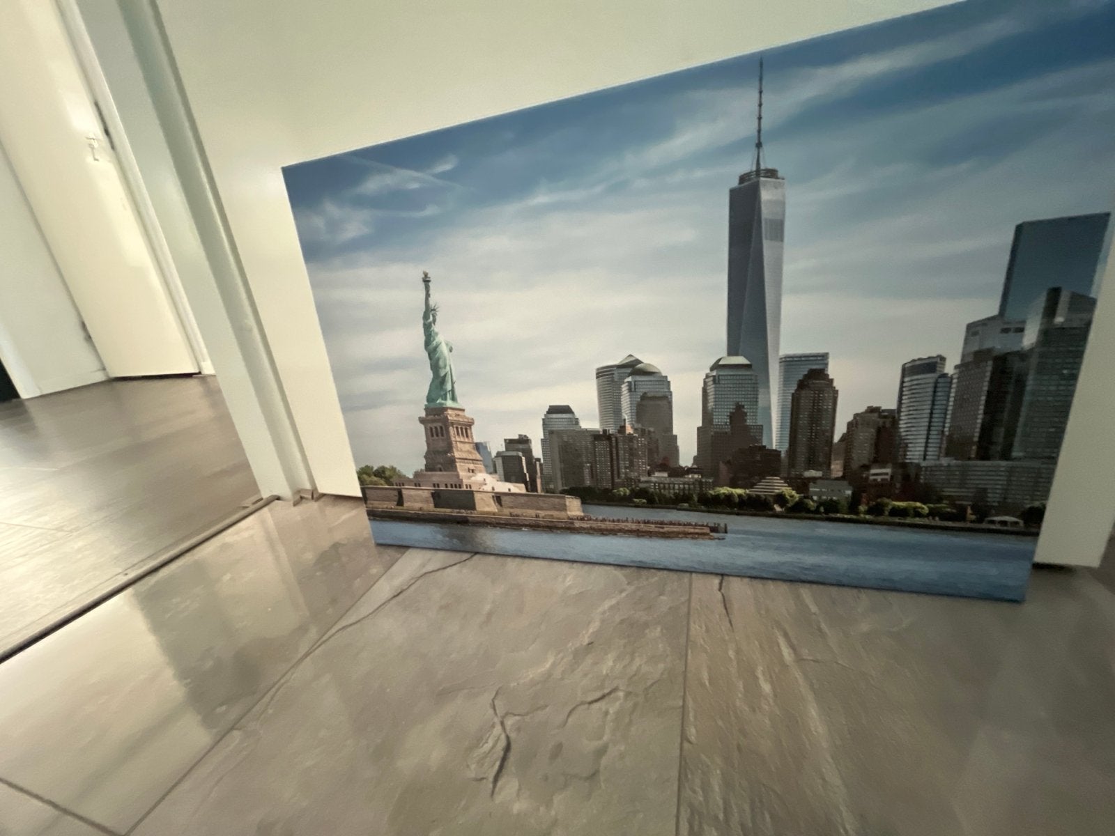 Canvas schilderij New York skyline Vrijheidsbeeld, Huis en Inrichting, Woonaccessoires | Schilderijen, Tekeningen en Foto's, 50 – 75