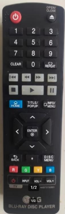 LG AKB73735801 afstandsbediening blu-ray disc player, Ophalen of Verzenden, Zo goed als nieuw, Dvd