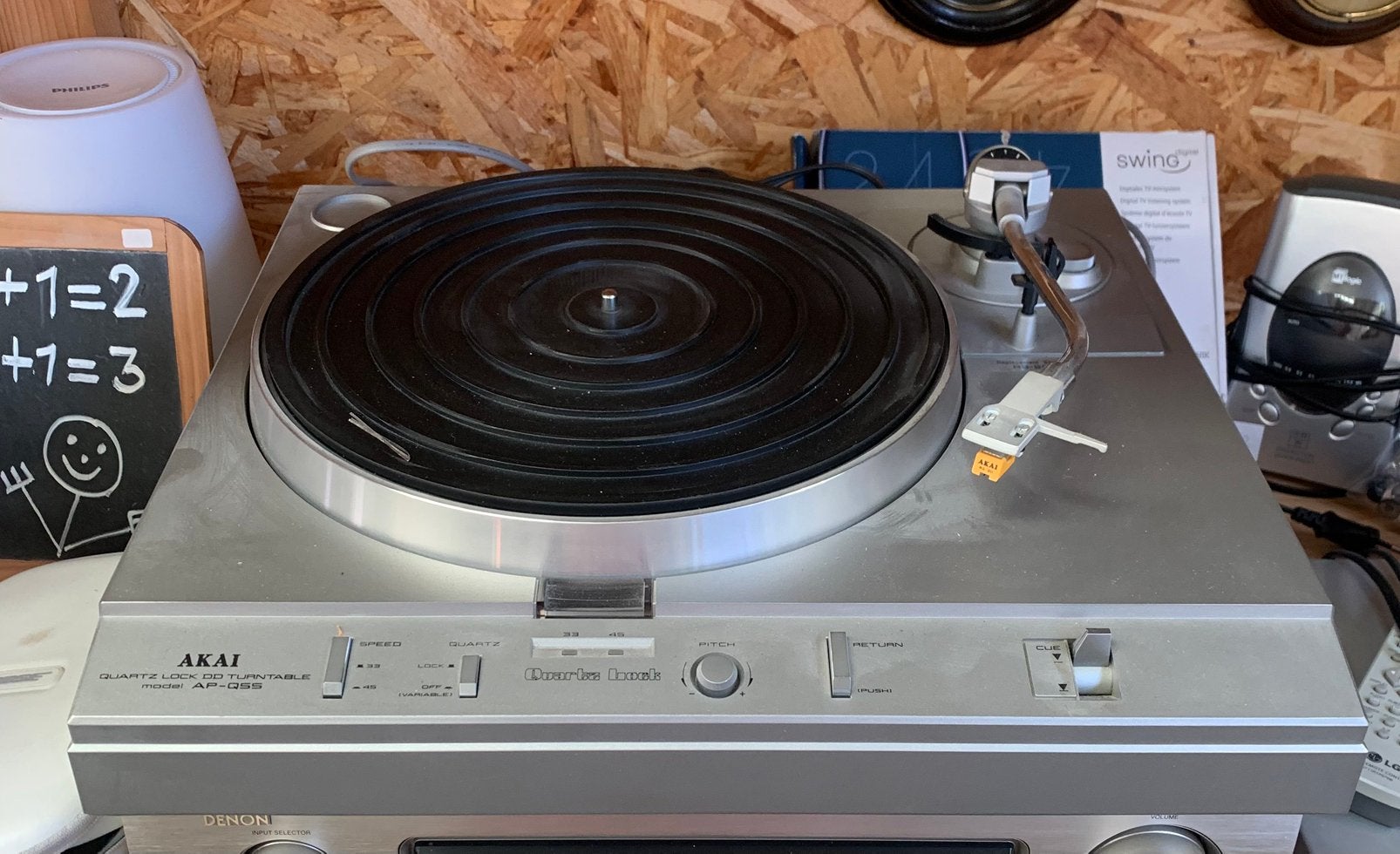 Akai AP-Q55 platenspeler, een vintage model uit de jaren 80., Ophalen of Verzenden, Zo goed als nieuw, Akai, Automatisch