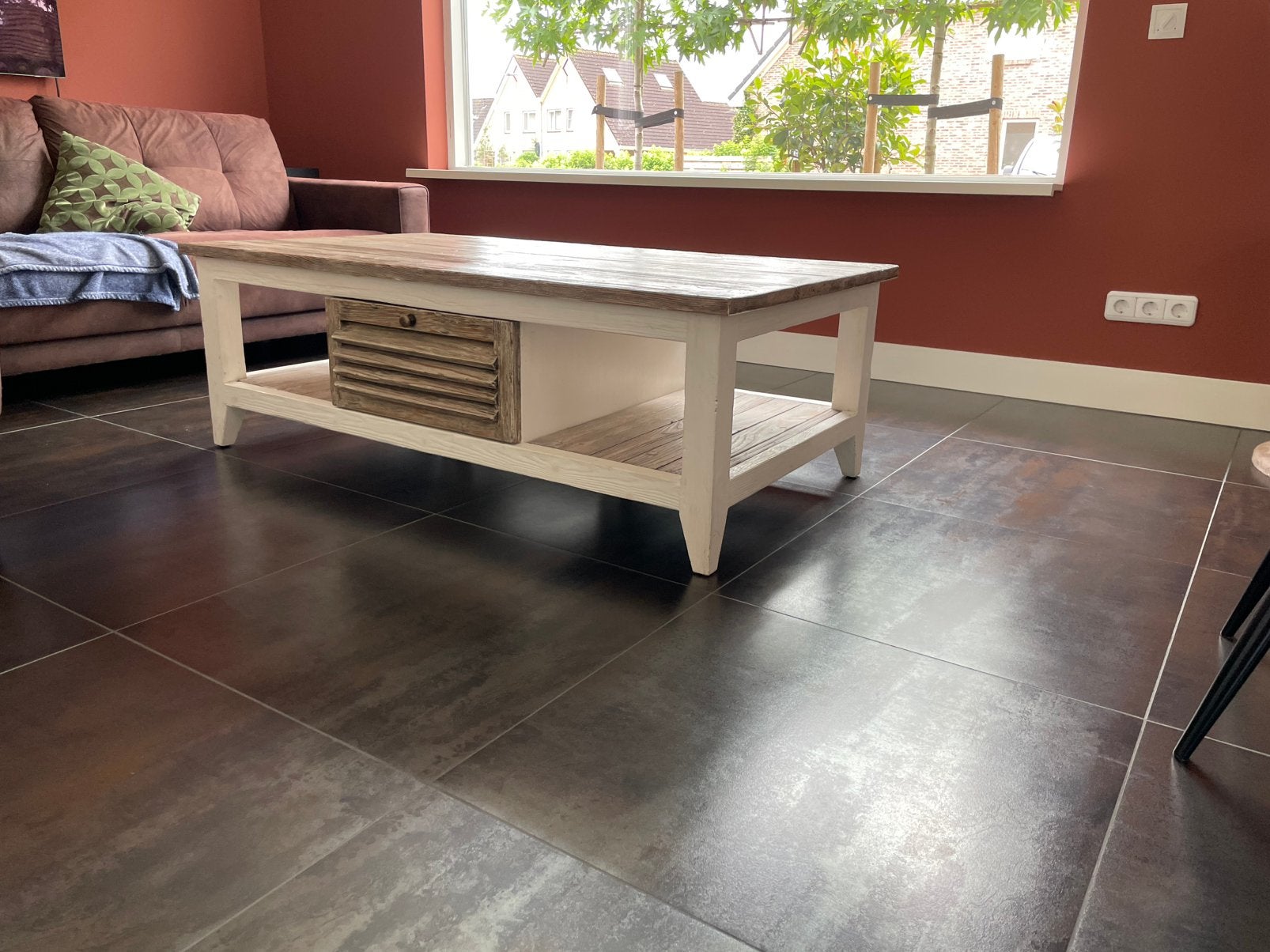 Salontafel hout, Huis en Inrichting, Ophalen, 100 tot 150 cm, 50 tot 100 cm, Zo goed als nieuw