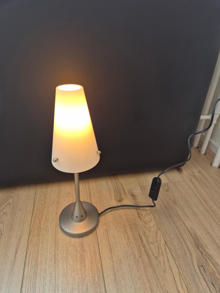 Design tafellamp Paul Neuhaus wit mat glas, Ophalen, Glas, Modern design, Minder dan 50 cm