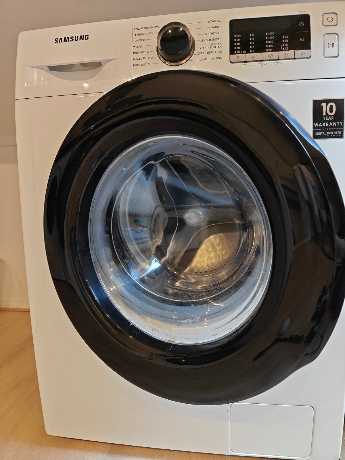 Samsung 9kg wasmachine, wast nog - Rubber gescheurd, Ophalen, 1200 tot 1600 toeren, Gebruikt, 8 tot 10 kg