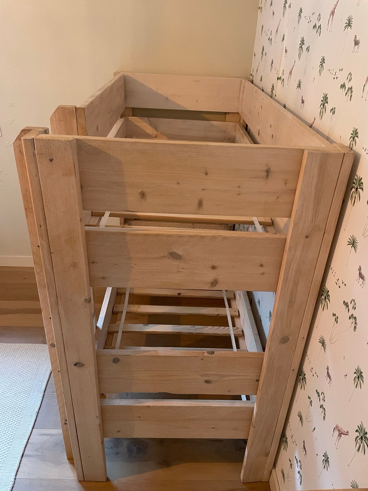 Kinder stapelbed van steigerhout 150x70cm, Gebruikt, Eenpersoons, Minder dan 160 cm, Overige maten