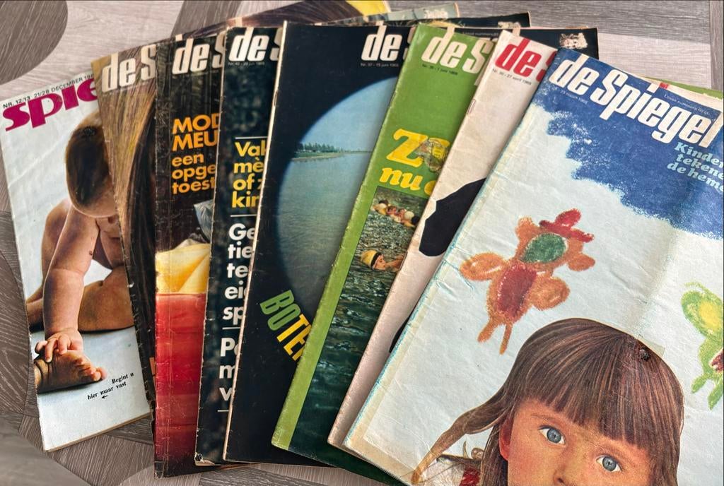 Vintage De Spiegel Tijdschriften uit 1968 - Set van 8, Boeken, Ophalen of Verzenden, Zo goed als nieuw, Overige typen