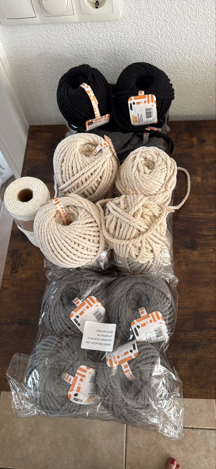Macramé garen/touw - Diverse kleuren en lengtes, Ophalen, Textiel, Nieuw, Meerkleurig