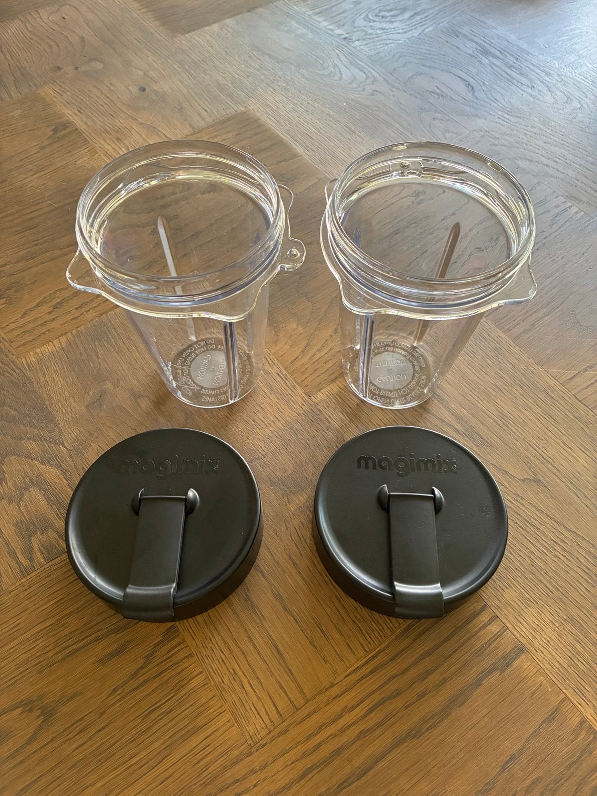 Magimix Blender Cups/ bekers met Deksel - Zo goed als nieuw, Minder dan 1 liter, Ophalen of Verzenden, Zo goed als nieuw, Vaatwasserbestendig
