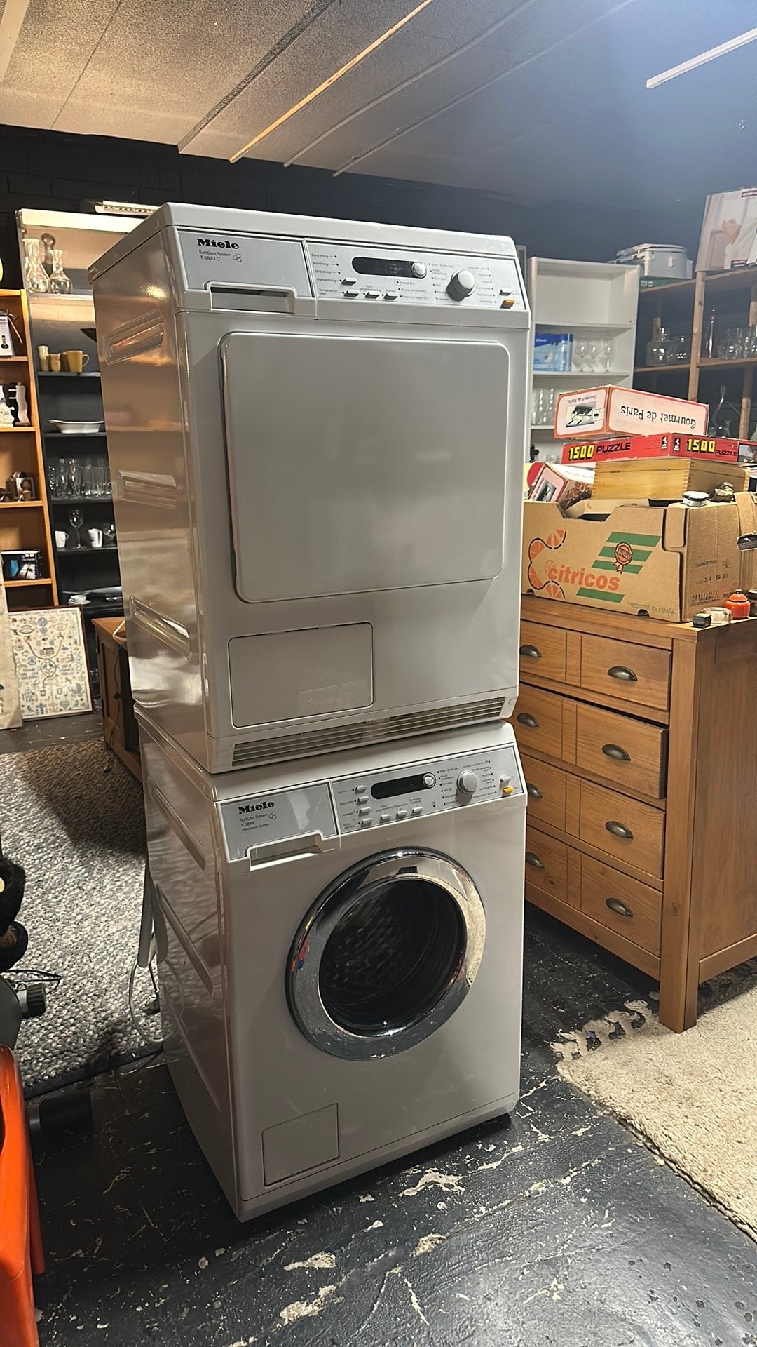 Miele Wasmachine en Droger Set - W5840 & T8843C, 8 tot 10 kg, Ophalen of Verzenden, Gebruikt, 95 cm of meer