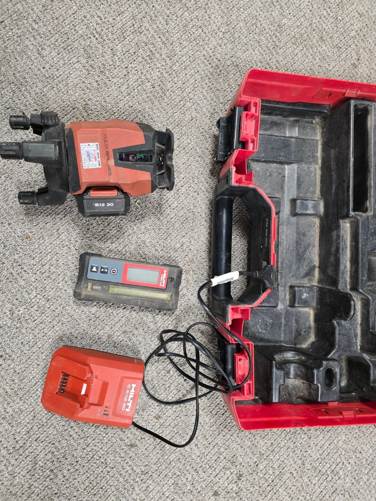 Hilti PR 30-HVS A12 Roterende Laser met Ontvanger en Lader, Ophalen of Verzenden, Gebruikt