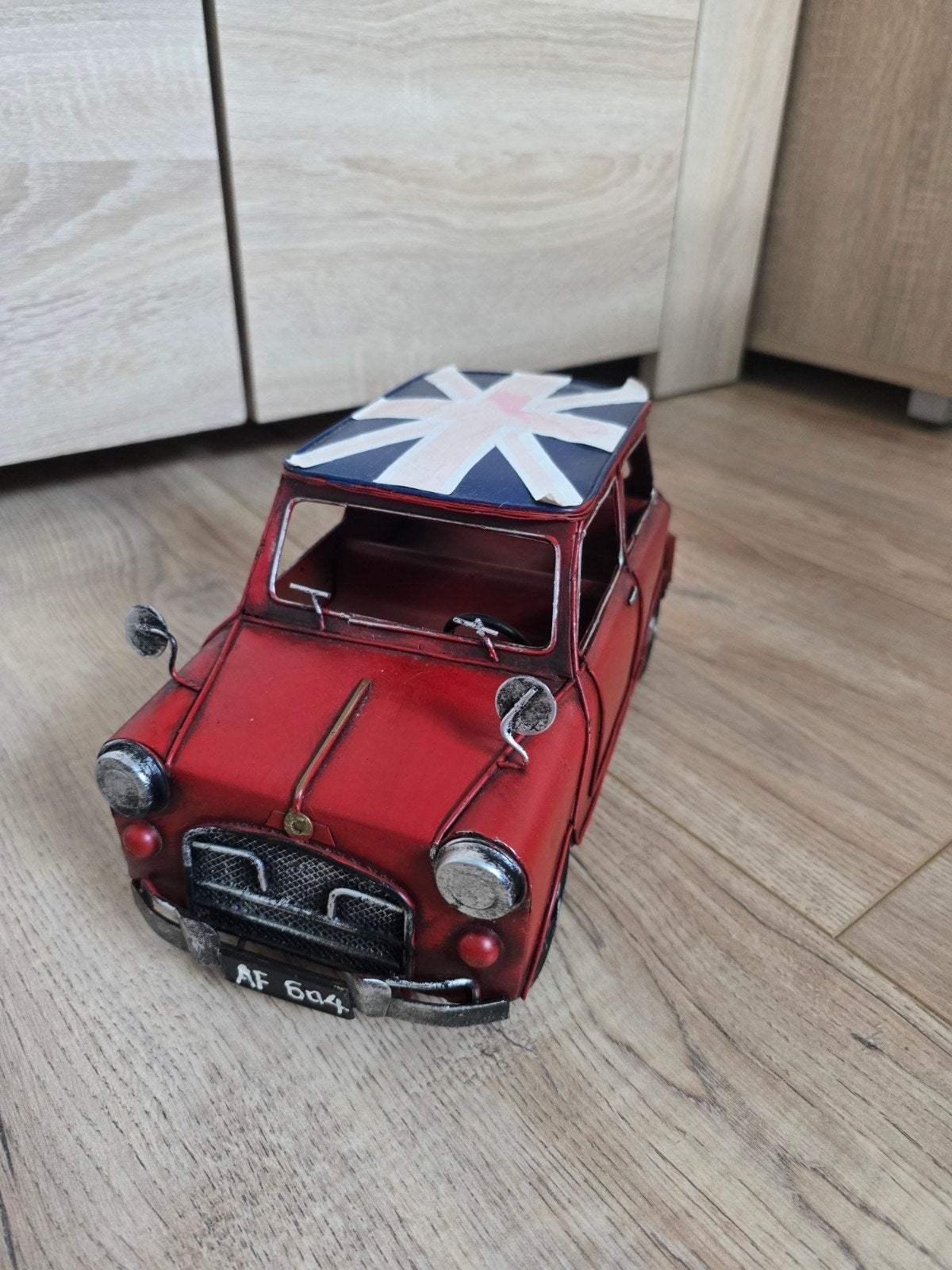 Mini Cooper met Union Jack dak - Metalen, Ophalen of Verzenden, Gebruikt, Auto's