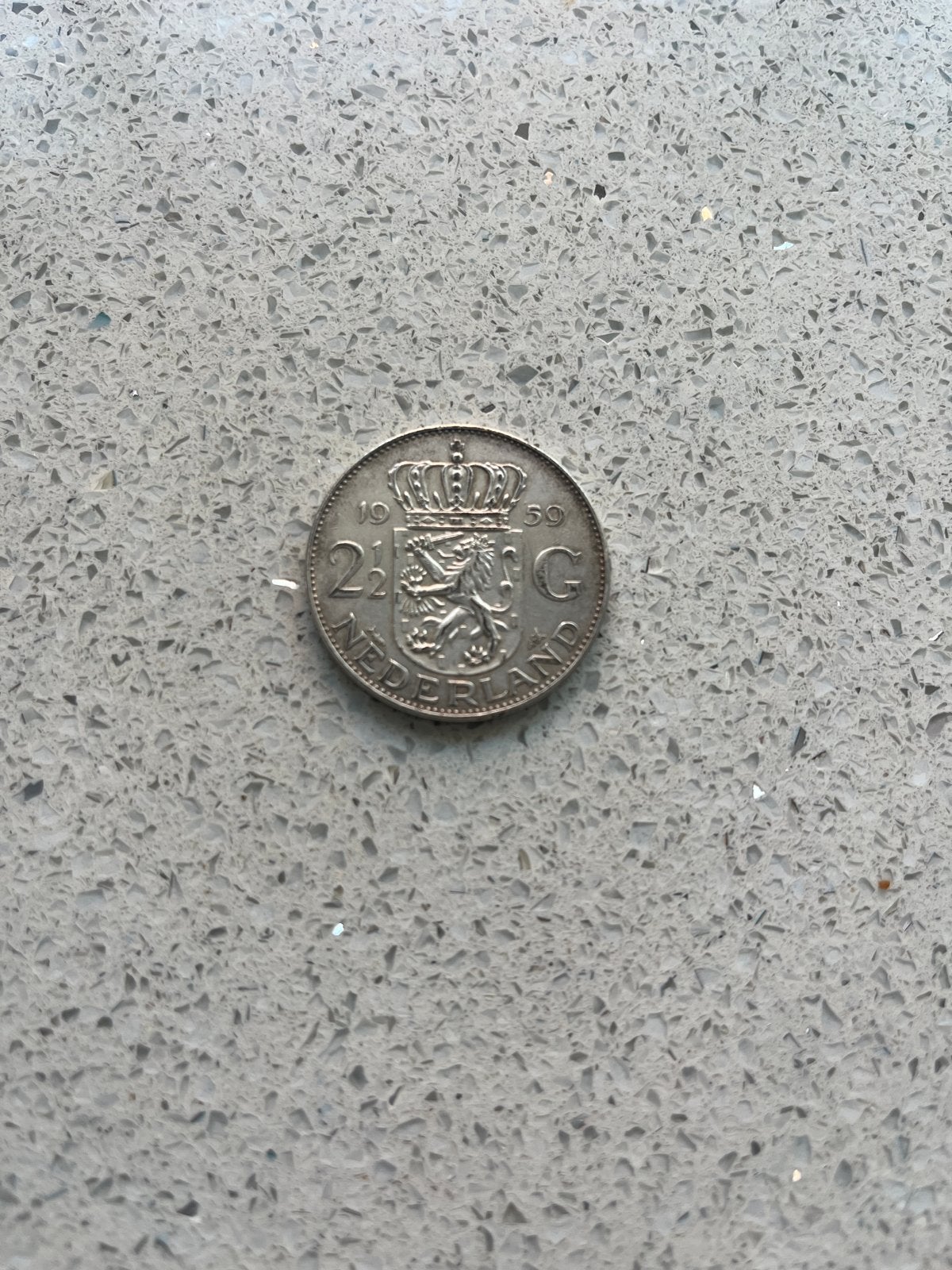 Zilveren 2½ Gulden Koningin Juliana 1959, Koningin Juliana, Zilver, Ophalen of Verzenden, Losse munt