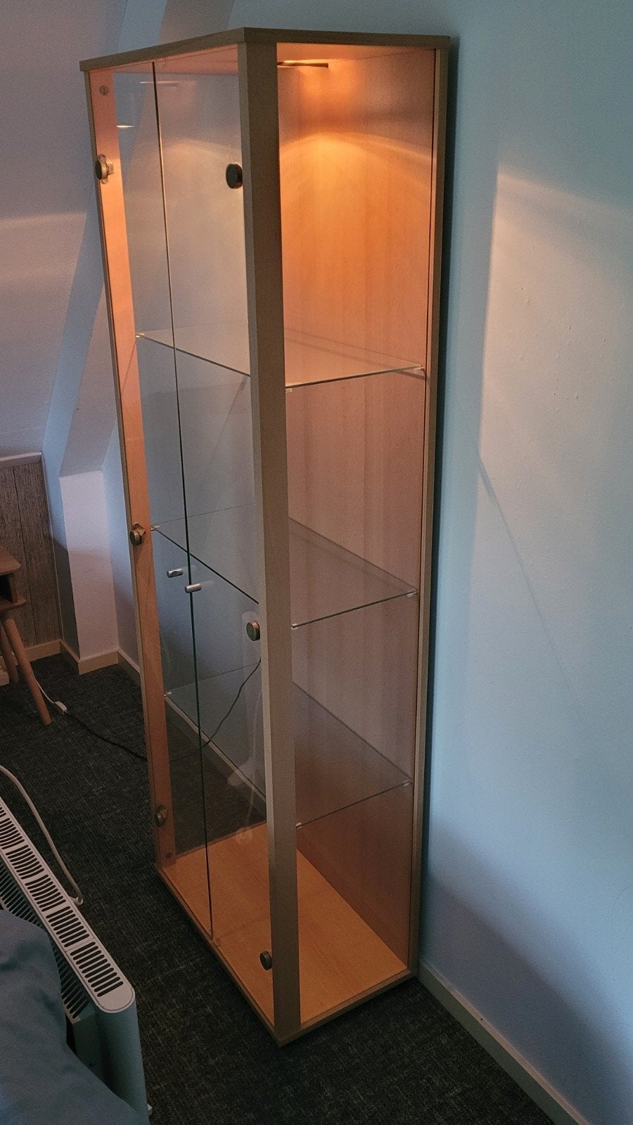 vitrinekast / display kast, zgan, Huis en Inrichting, Ophalen, 50 tot 100 cm, Zo goed als nieuw, 150 tot 200 cm