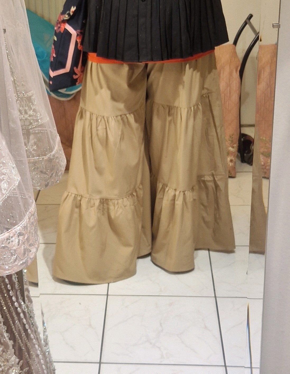Beige Harembroek XL - Luchtig wijdvallend boho ibiza stijl, Kleding | Dames, Beige, Maat 46/48 (XL) of groter, Ophalen of Verzenden