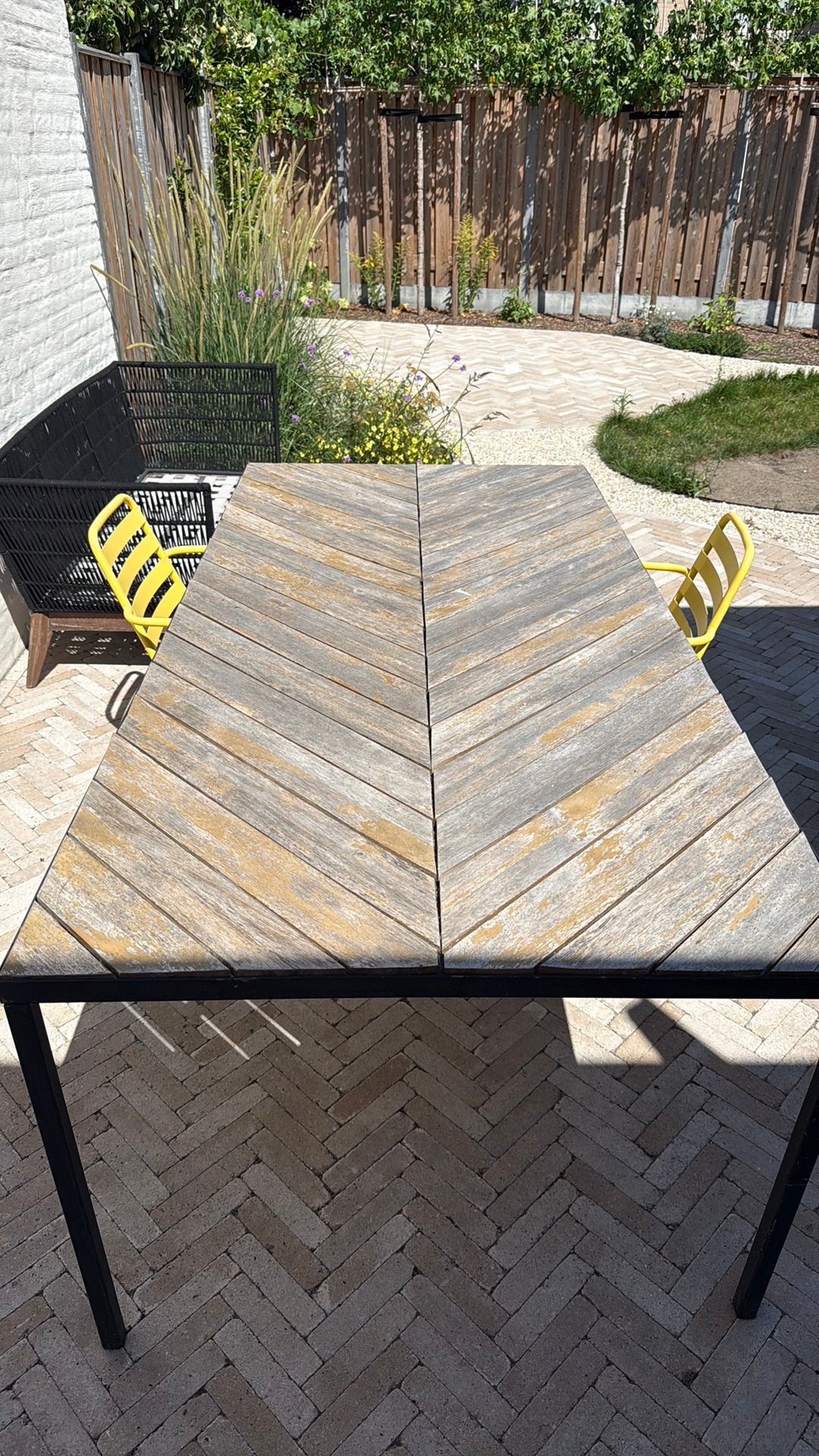 Tuintafel gratis, Tuin en Terras, Tuintafels, Ophalen, Zo goed als nieuw, Rechthoekig, Hout