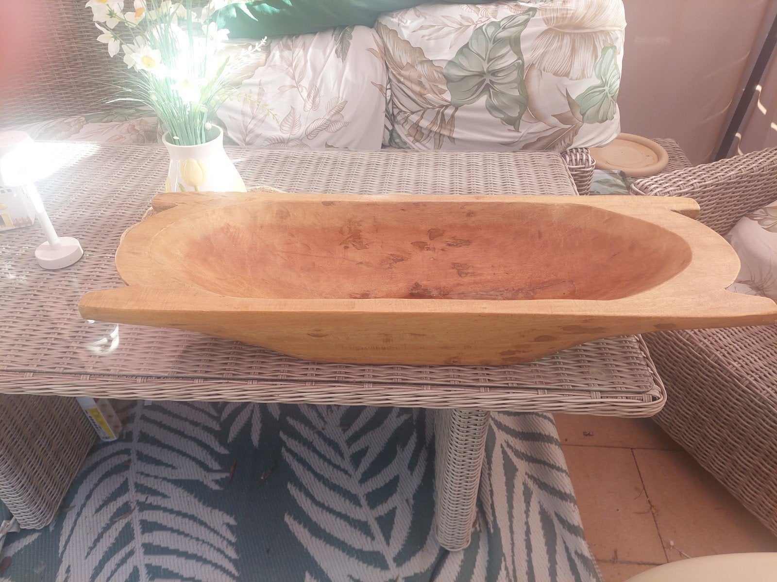 Teak plantenbak / schaal, Gebruikt, Minder dan 30 cm, Ophalen of Verzenden, Binnen