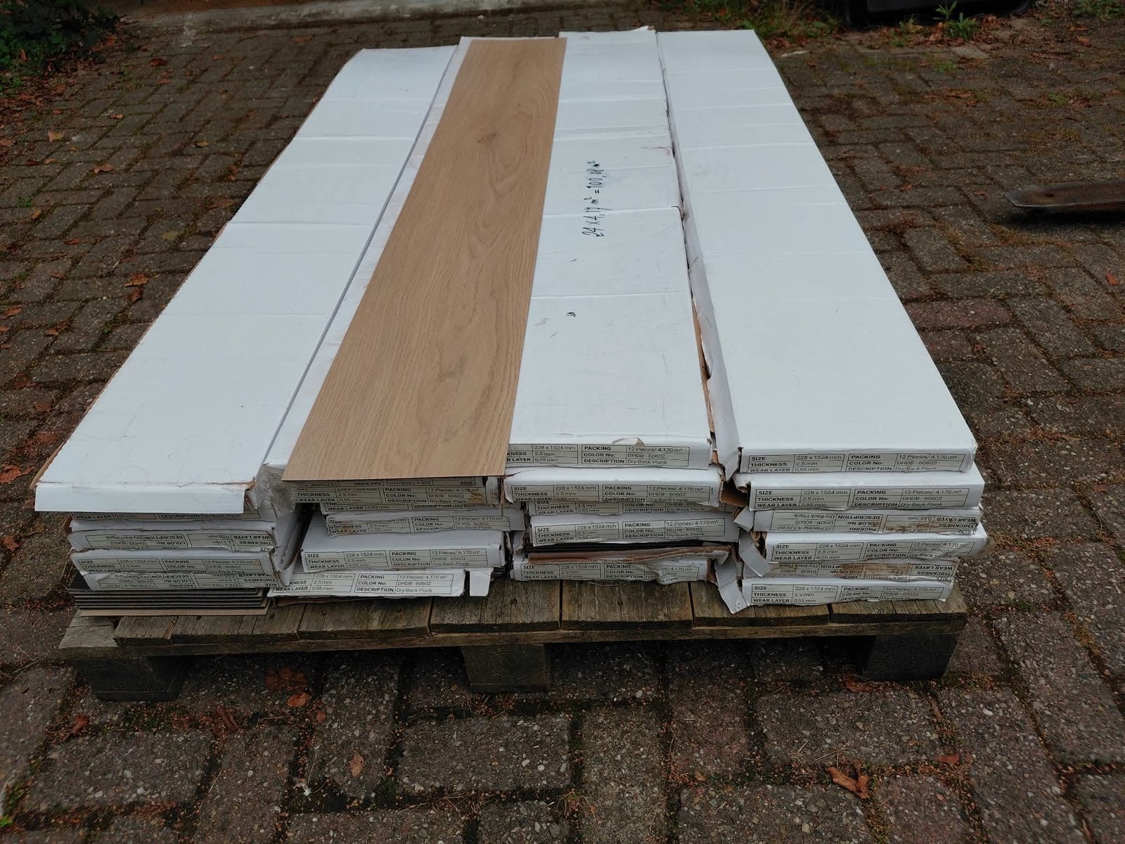 PVC-laminaat kleur: licht eiken - 100.08 m2- Nieuw, Ophalen, Kunststof, Nieuw, Vloerdelen of -planken