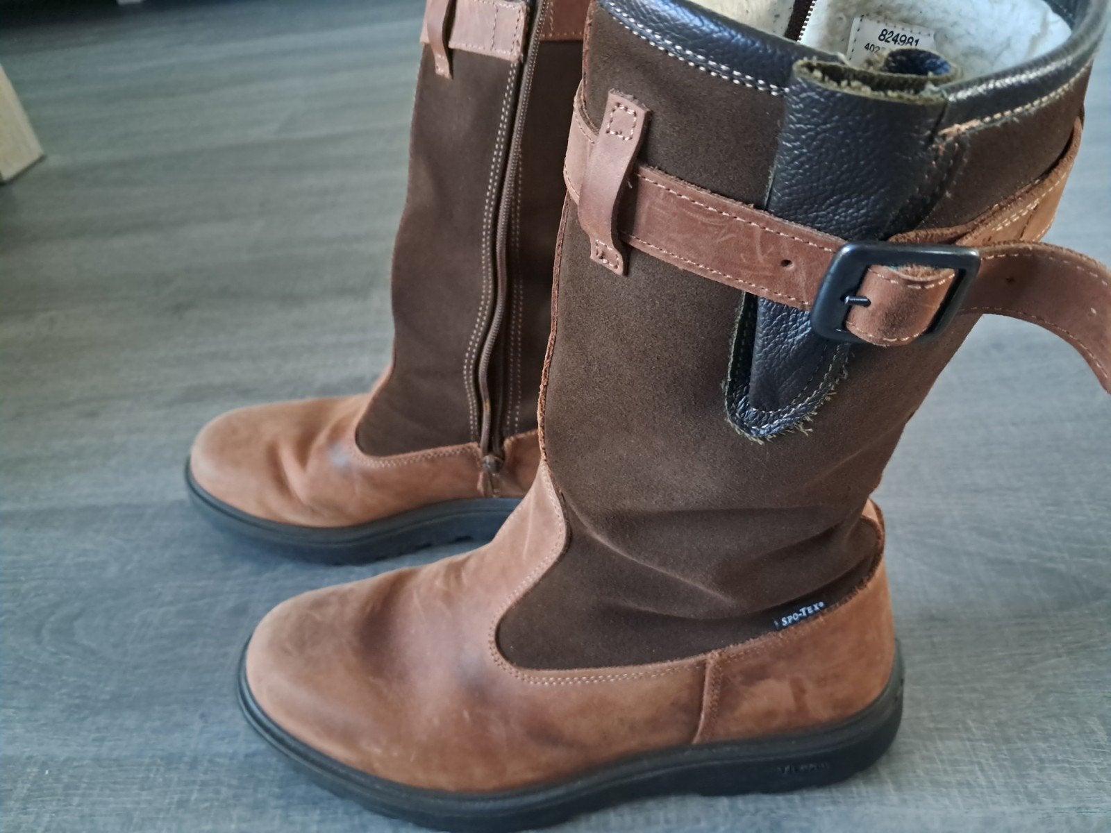 Laarzen leder, Ophalen, Hoge laarzen, Bruin, Gedragen