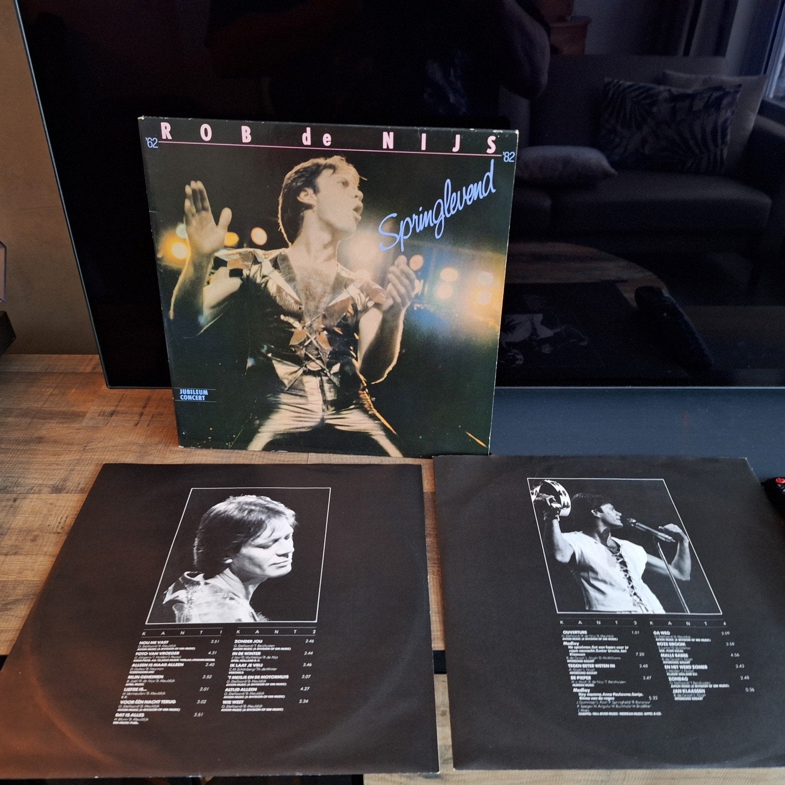 rob de nijs springlevend 2 lp en single, Gebruikt, Inclusief binnenhoes, Ophalen of Verzenden, Levenslied of Smartlap