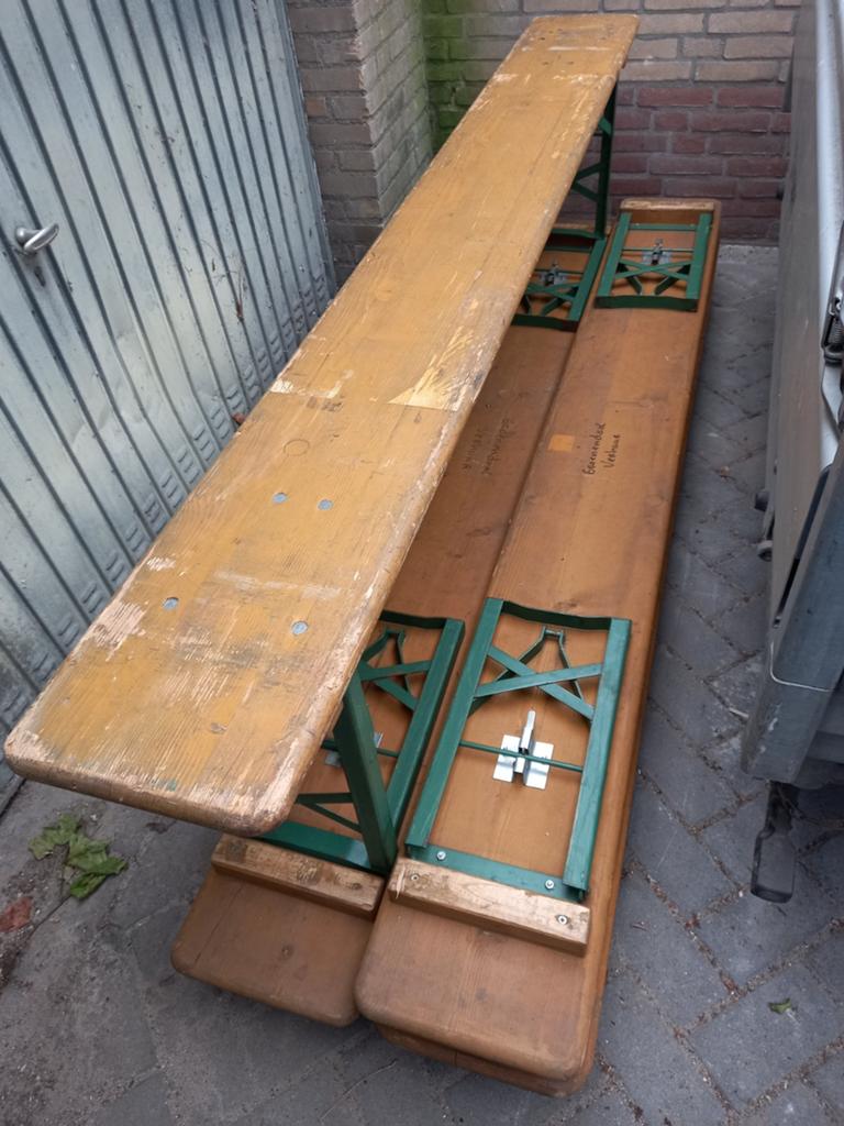 Biertafel bank, Tuin en Terras, Picknicktafels, Ophalen, Rechthoekig, Hout