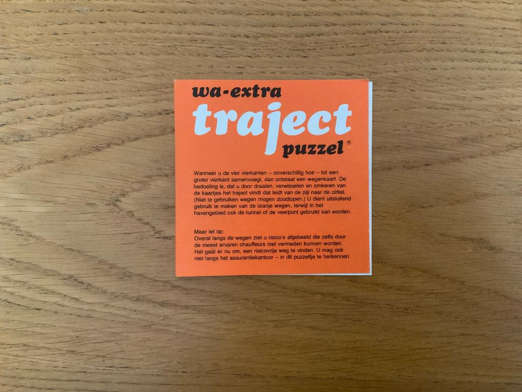 WA-extra traject puzzel, Een of twee spelers, Ophalen of Verzenden, Zo goed als nieuw