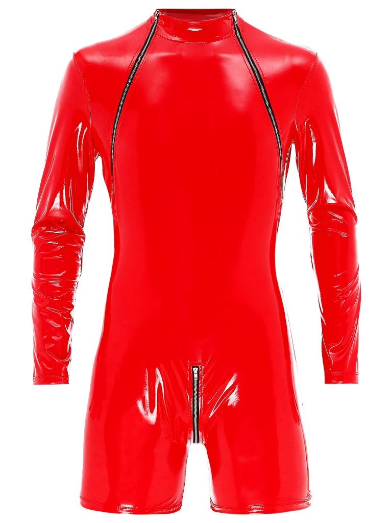 Rode heren catsuit met korte pijpen, Kleding | Heren, Verzenden, Nieuw, Overige maten, Overige thema's