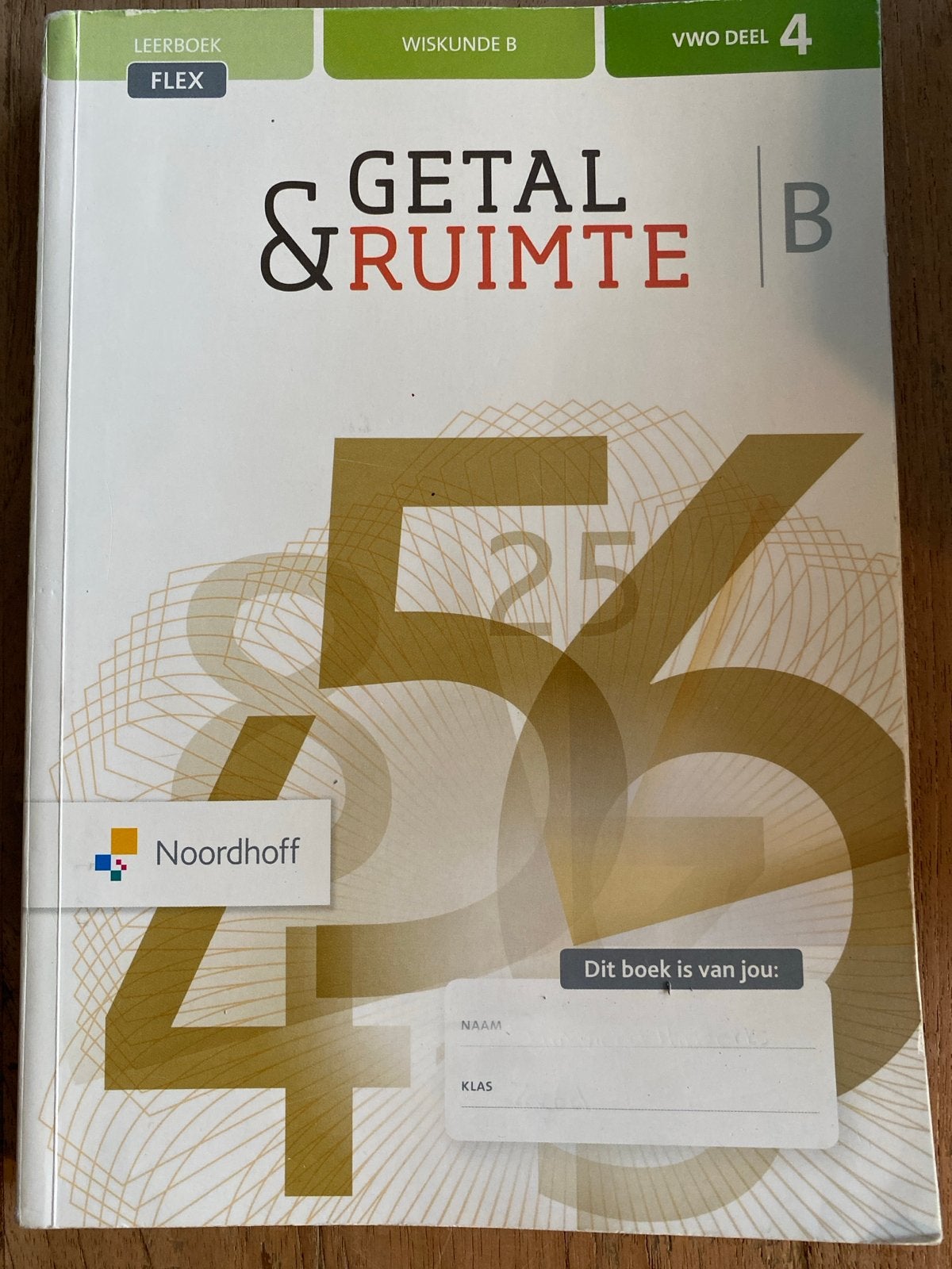 Getal & Ruimte B VWO deel 4 Leerboek FLEX, Ophalen of Verzenden, Zo goed als nieuw, VWO, Wiskunde B