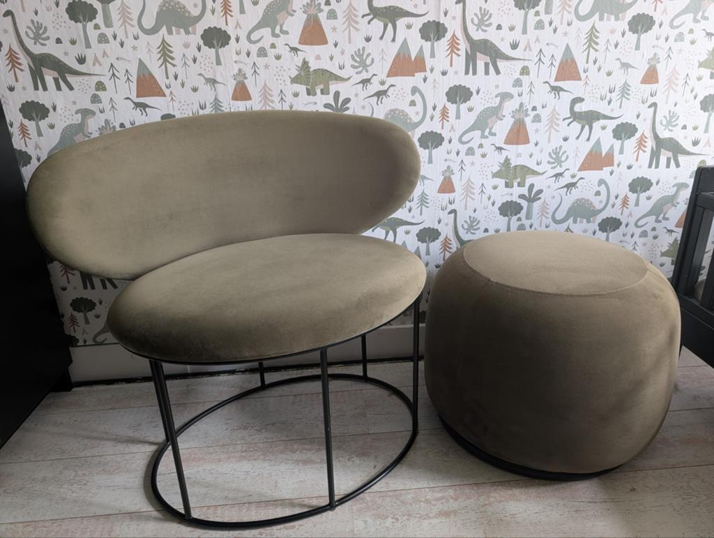 Bella Bench en Poef van Bolia - Legergroen Velours, Ophalen, Overige kleuren, Stof