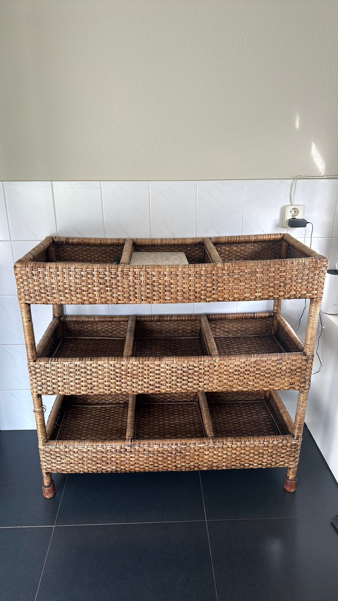 Birma rieten rek, Ophalen of Verzenden, Zo goed als nieuw, 75 cm of meer, 60 cm of meer