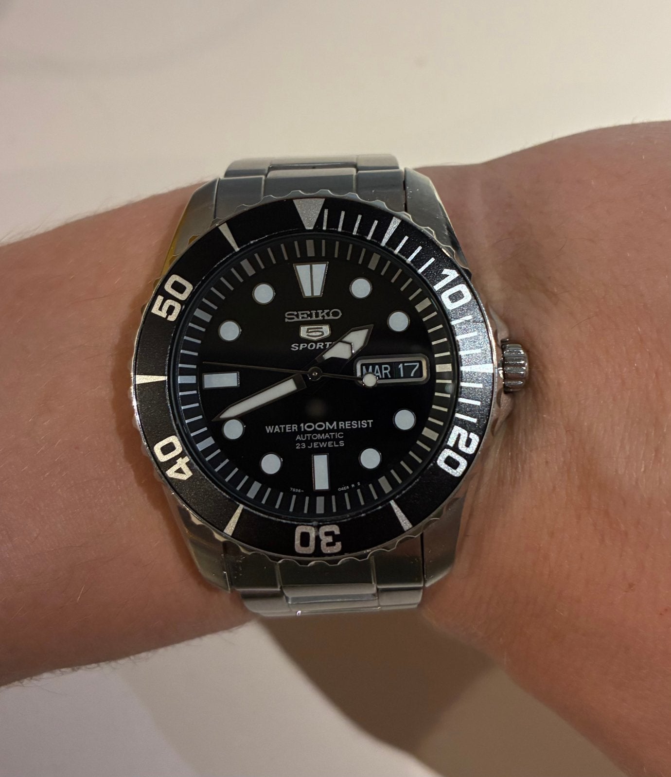 Seiko 5 Sports Automatisch Herenhorloge, Ophalen of Verzenden, Zo goed als nieuw, Staal, Seiko