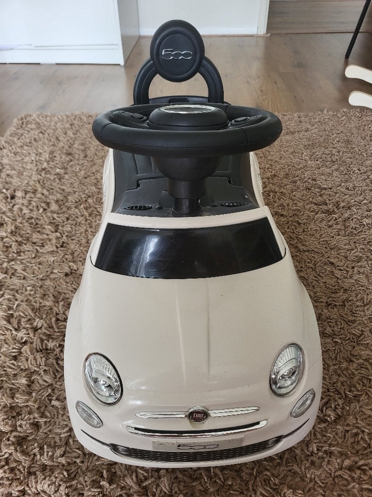 Fiat 500 loopauto wit, met stuur, claxon en opbergruimte, Ophalen, Gebruikt, Overige typen