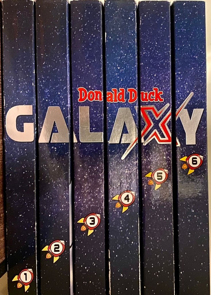 Prachtige complete set Donald Duck Galaxy pockets 1 t/m 6!, Complete serie of reeks, Ophalen of Verzenden, Zo goed als nieuw, Donald Duck / Disney
