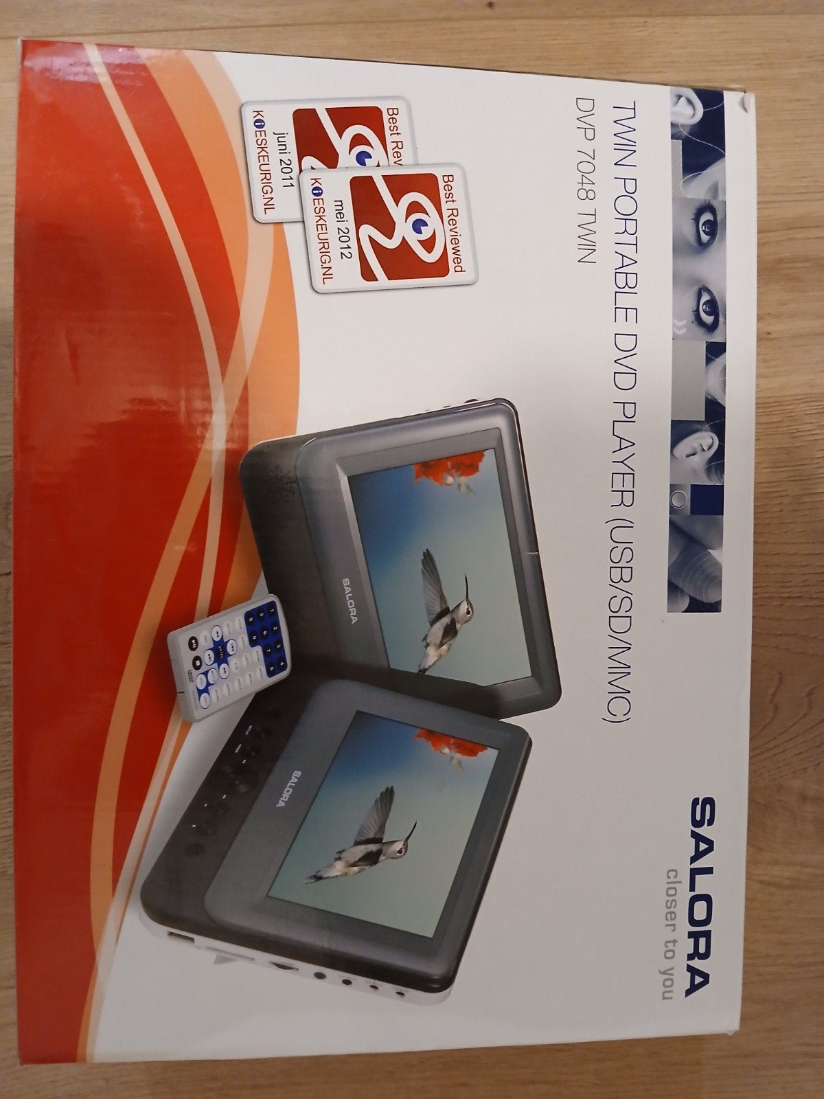 Salora DVP 7048 Twin Portable DVD Speler met 2 Schermen, Ophalen of Verzenden, Overige merken