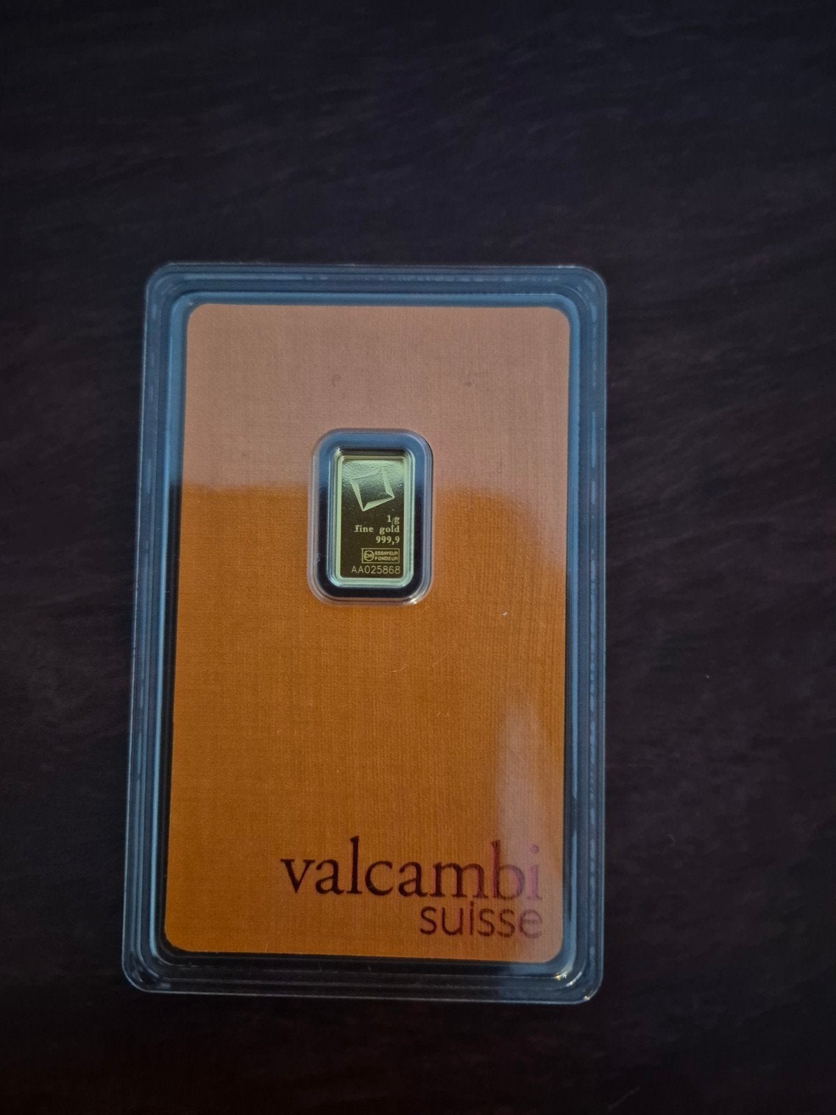 0.999 goudbaar 1 gram Valcambi Suisse, Ophalen of Verzenden, Goud