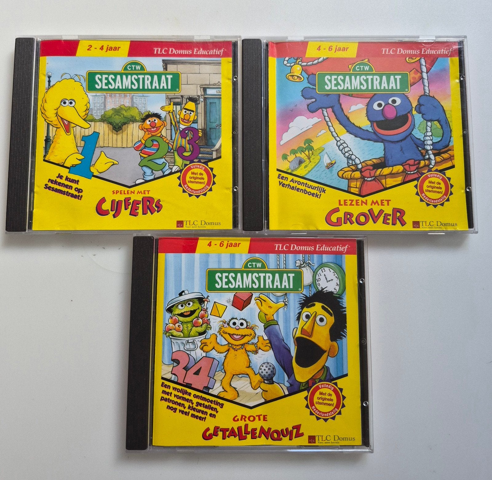 Sesamstraat Educatieve Spellen pc CD-ROM Set (3 stuks), Spelcomputers en Games, Games | Pc, Puzzel en Educatief, Gebruikt, 1 speler