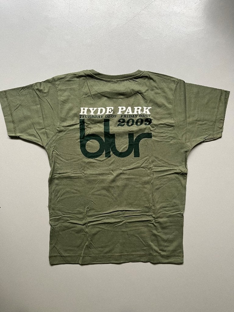 Blur Hyde Park 2009 concert bandshirt band t-shirt maat S, Ophalen of Verzenden, Zo goed als nieuw, Groen