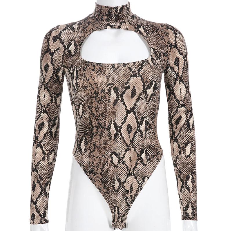 Slangen bodysuit jumpsuit bodycon romper dames vrouwen, Maat 38/40 (M), Verzenden, Nieuw, Overige thema's