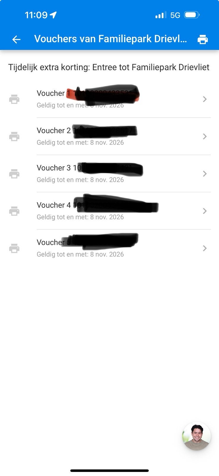 5 kaartjes drievliet, Tickets en Kaartjes, Drie personen of meer, Ticket of Toegangskaart