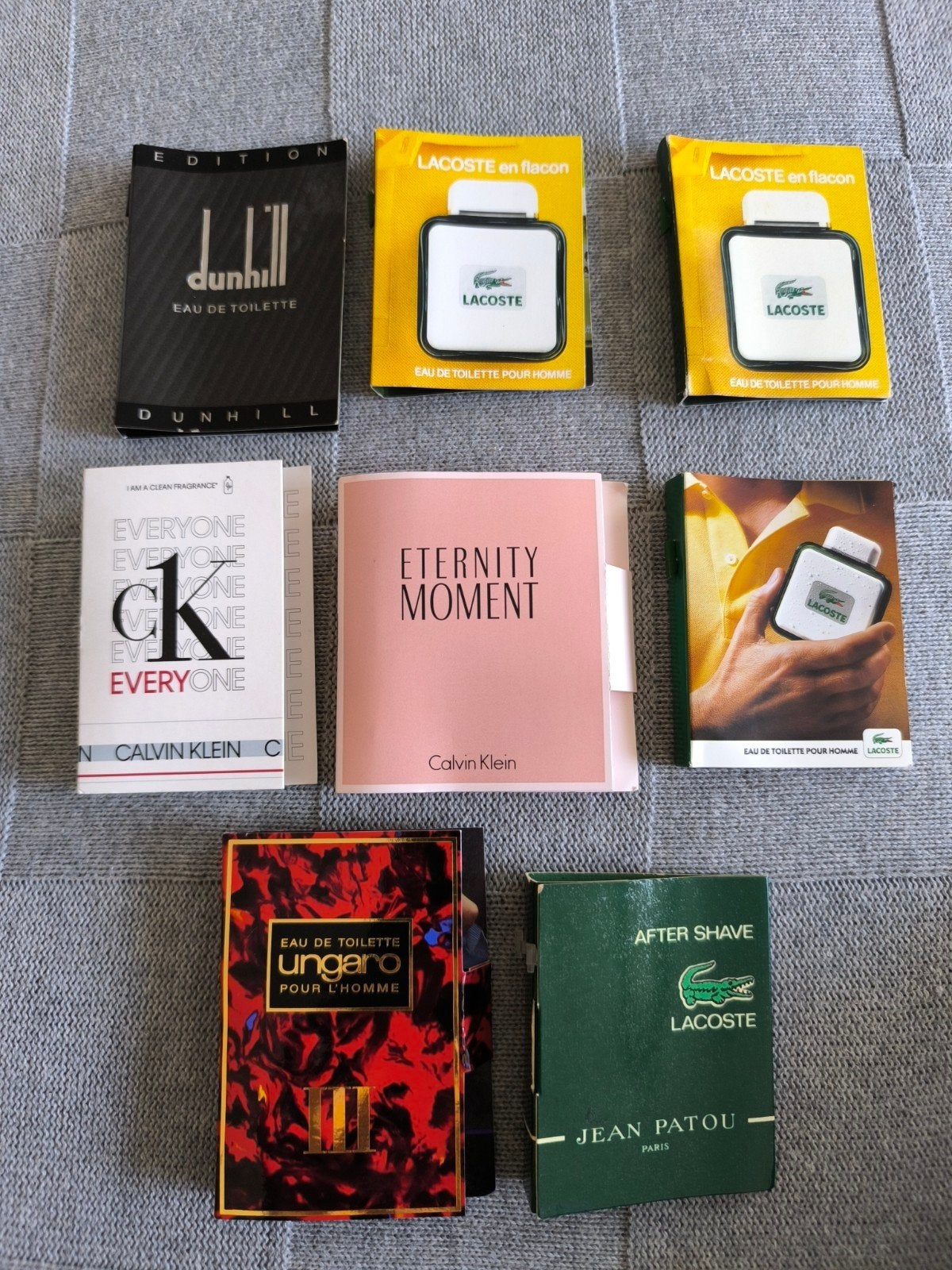 Parfum samples Dunhill, CK, Lacoste, Ungaro, Eternity Moment, Verzenden, Nieuw