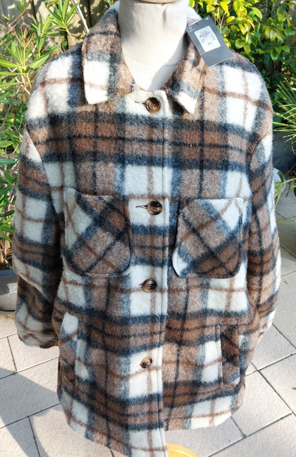 Primark geruite shacket bruin/wit/zwart - Maat S, Kleding | Dames, Nieuw, Ophalen of Verzenden, Maat 36 (S), Meerkleurig