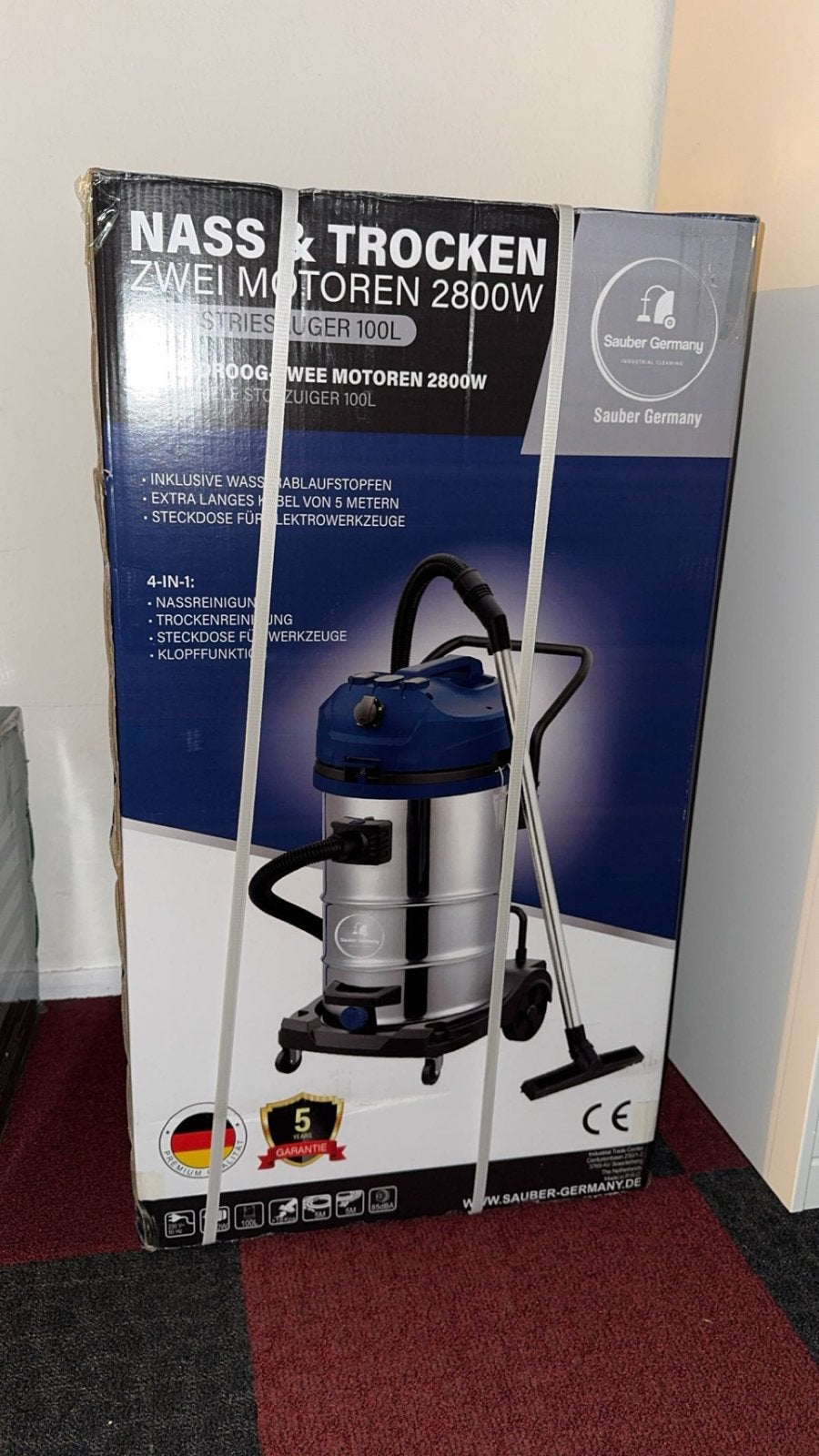 Sauber Germany Stoomreiniger K-630S/2300 - Nieuw in doos, Nieuw, Ophalen of Verzenden, Stoomreiniger, 2000 watt of meer