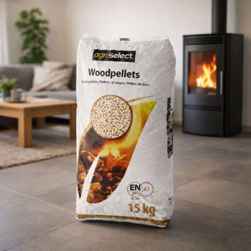 Agriselect Virgin Houtpellets 15 KG, Tuin en Terras, Haardhout, Minder dan 3 m³, Ophalen of Verzenden