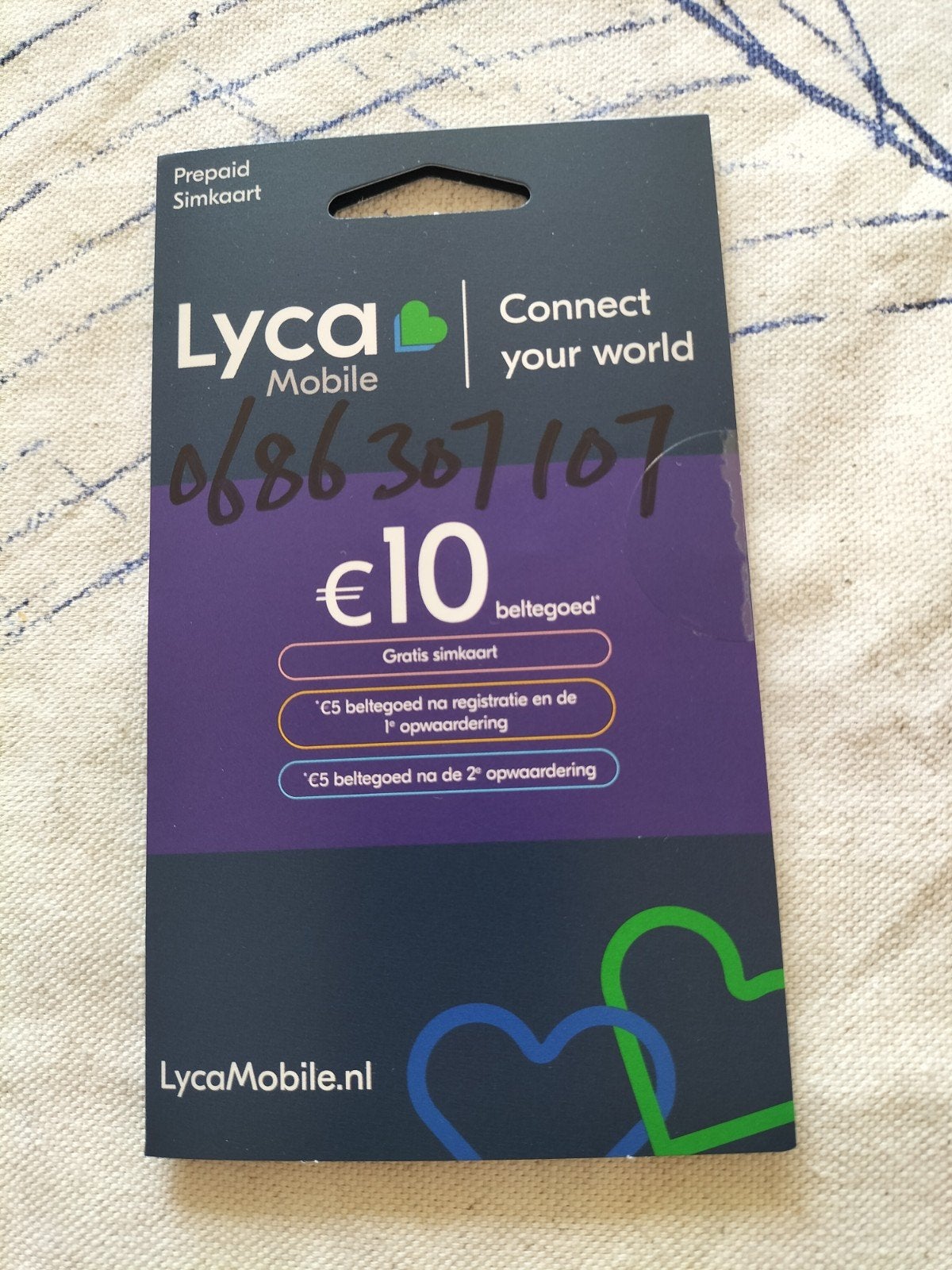 06. 86 307 107 top nummer Lyca prepaid 0686307107, Ophalen, Nieuw, KPN, Simkaart