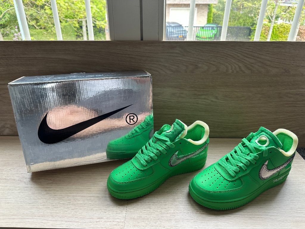 Nike Air Force Low Off-White Green Spark Sneakers (40,5)!, Overige kleuren, Verzenden, Nike, Nieuw