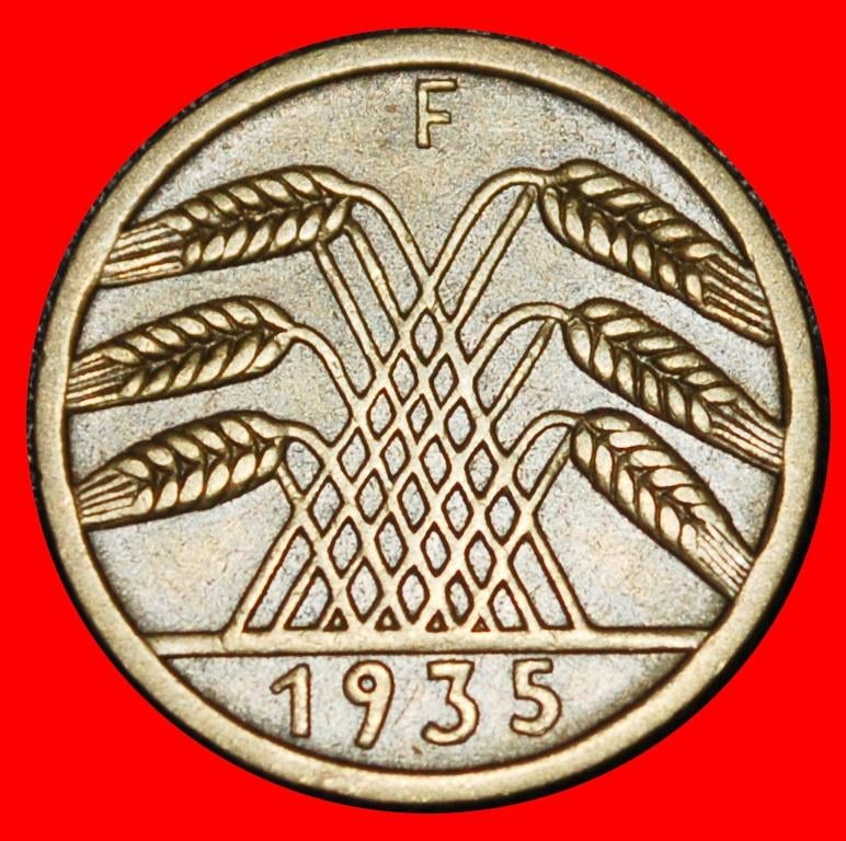 Ⰺ THIRD REICH (1933–1945): GERMANY 5 REICHSPFENNIGS 1935F, Ophalen of Verzenden, Duitsland, Losse munt