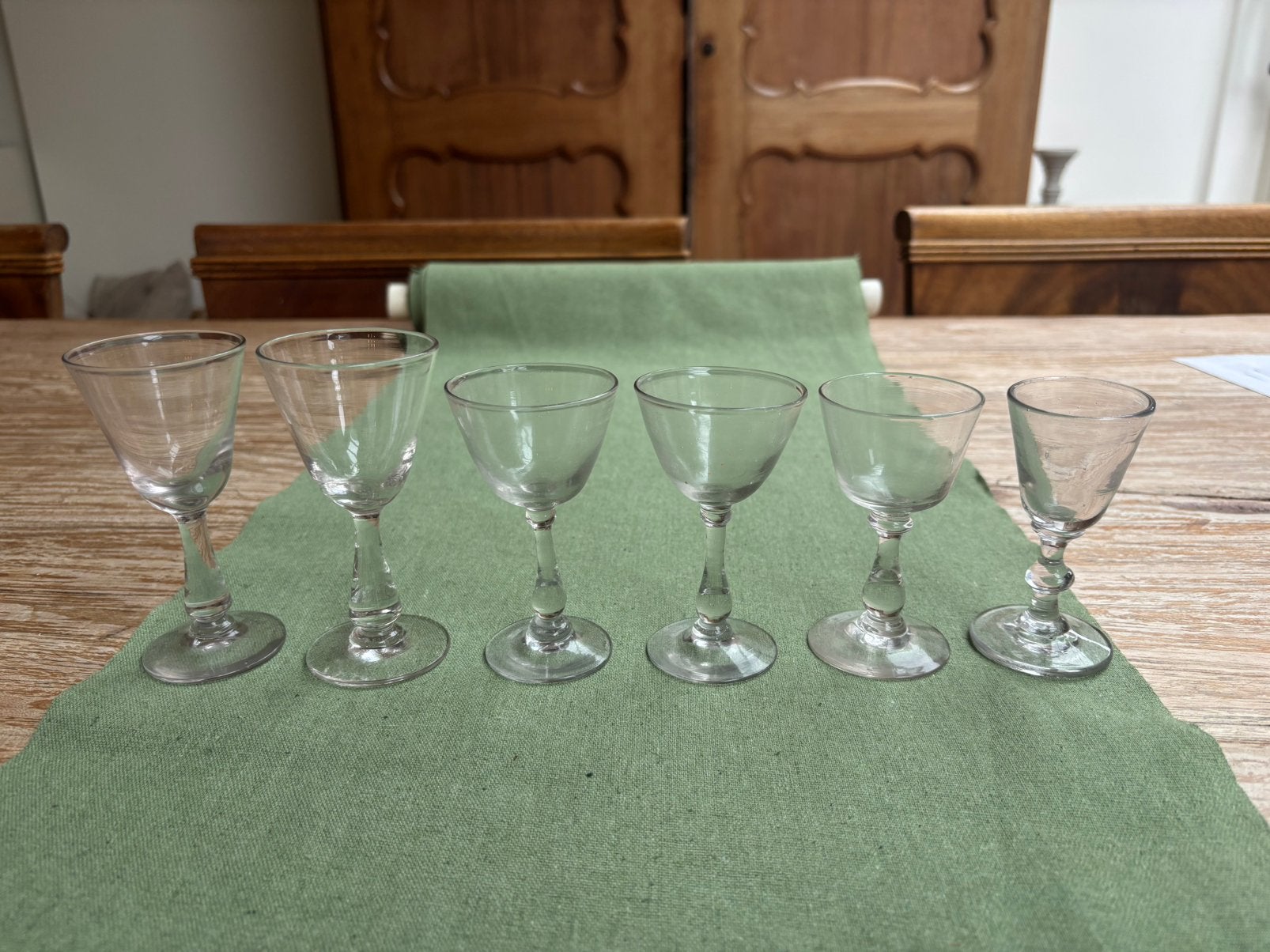 Diverse antieke glaasjes,  hoogte 9,5-11 cm, Ophalen of Verzenden