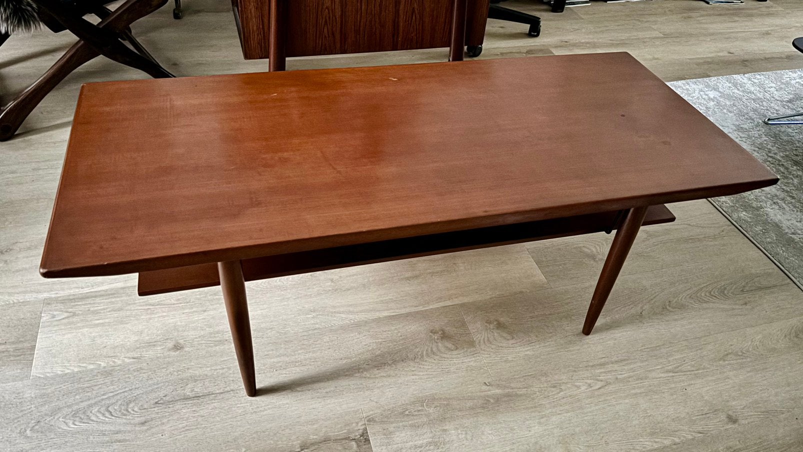 Grote Vintage Deens Design Salontafel jaren 70, Ophalen, Gebruikt, 100 tot 150 cm, .