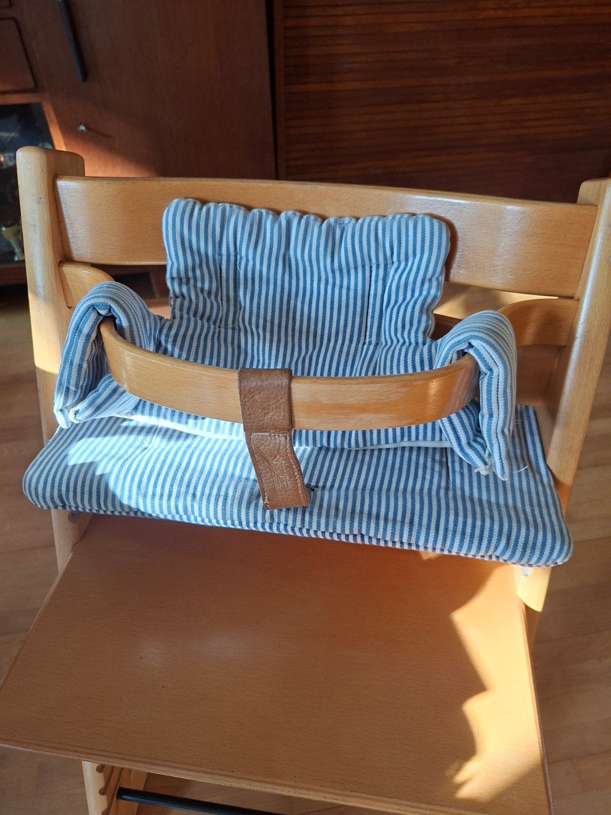 Stokke Tripp Trapp beugel met leren riempje, Ophalen, Gebruikt, Meegroeistoel, Gordel(s)
