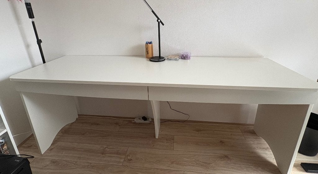 Tweepersoons bureau (vandaag gratis ophalen!), Gebruikt, Duo-bureau, Wit, Ophalen