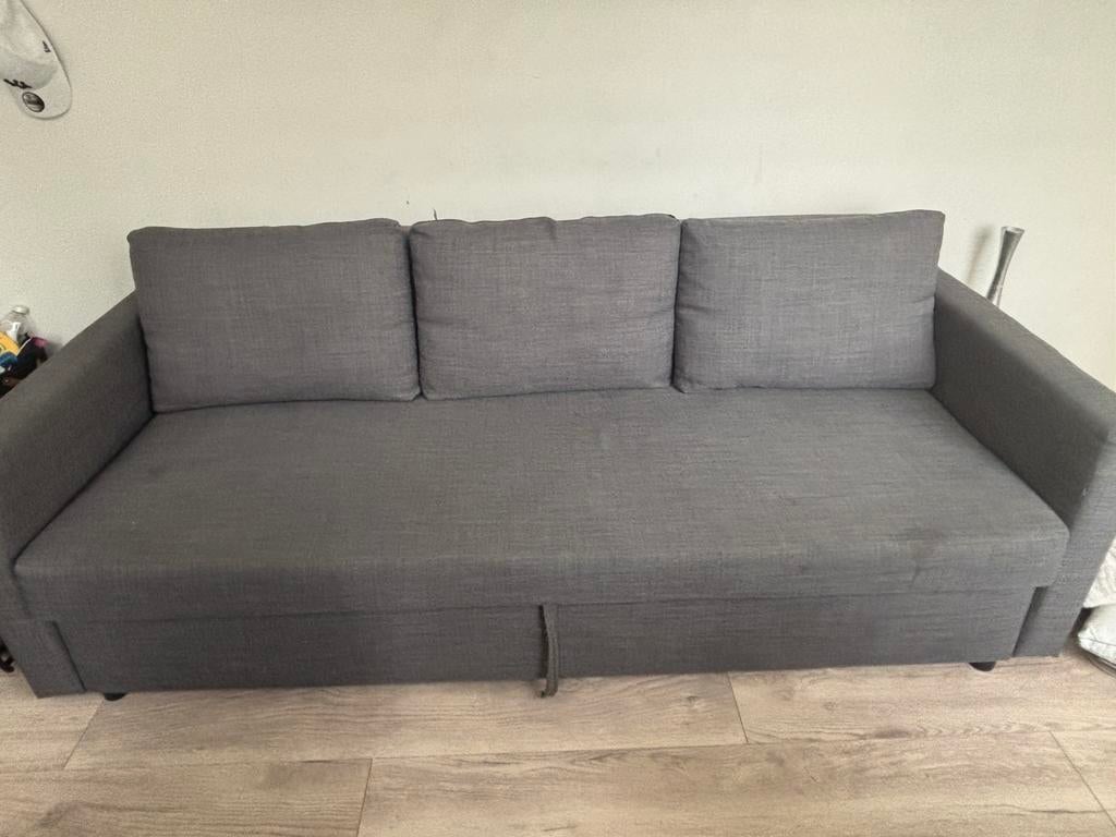 FRIHETEN 3-zitsslaapbank, Skiftebo donkergrijs, Huis en Inrichting, Ophalen, Overige maten, 200 cm, Grijs