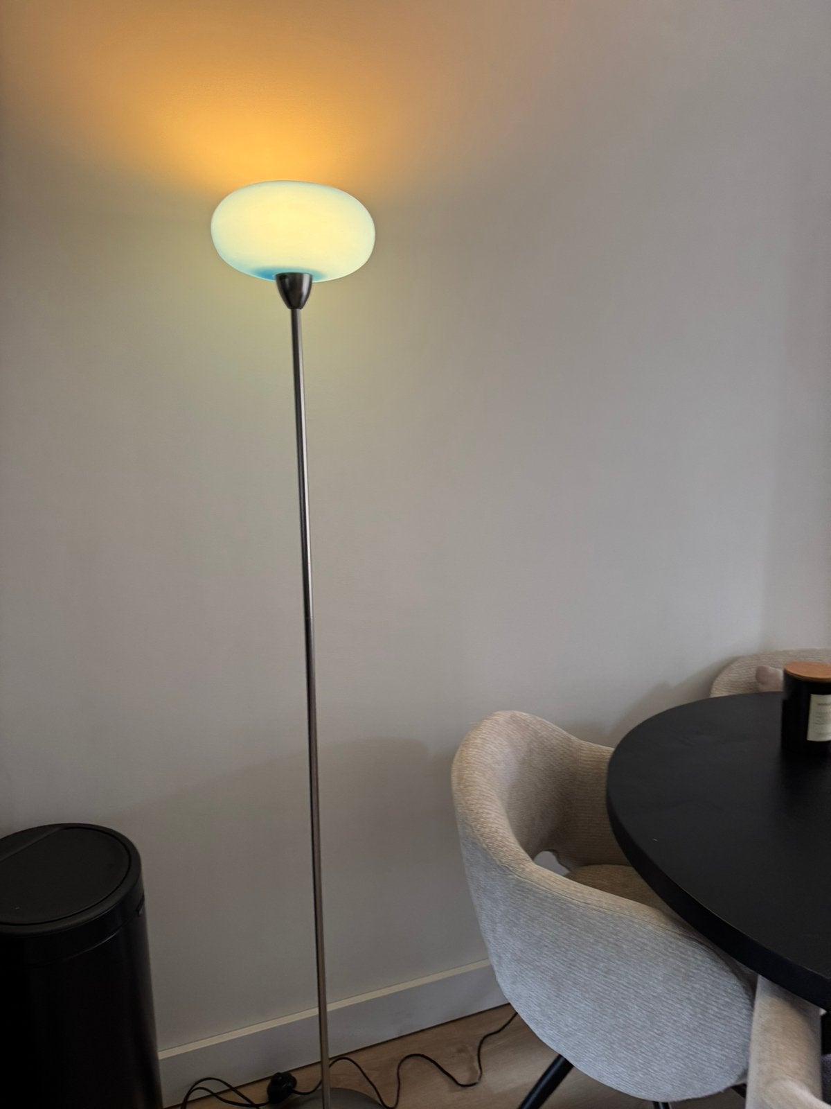 Ikea vintage trettiotre lamp staand blauw, Ophalen of Verzenden, Minder dan 100 cm, Retro, Glas